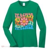 Retro Teacher Sunflower Women's Long Sleeve Shirt thumb 0