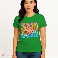 Retro Teacher Sunflower Women's T-Shirt thumb 4