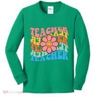Retro Teacher Sunflower Kids Long Sleeve Shirt thumb 0
