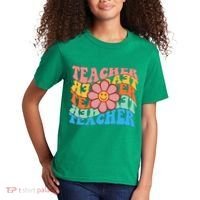 Retro Teacher Sunflower Kids T-Shirt thumb 2
