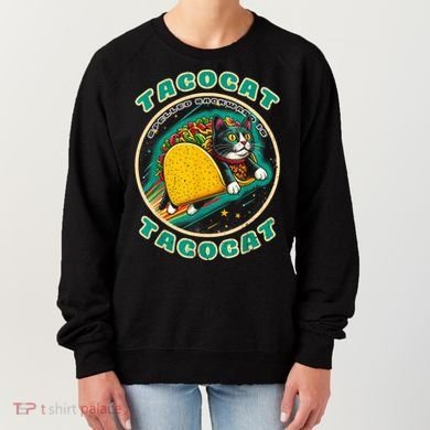 Retro Tacocat Spelled Backward Is Tacocat Funny Cat Women's Sweatshirt