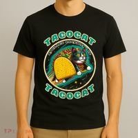 Retro Tacocat Spelled Backward Is Tacocat Funny Cat T-Shirt thumb 3