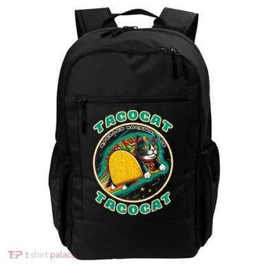 Retro Tacocat Spelled Backward Is Tacocat Funny Cat Backpack