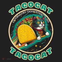 Retro Tacocat Spelled Backward Is Tacocat Funny Cat Beanie thumb 2