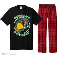 Retro Tacocat Spelled Backward Is Tacocat Funny Cat Pajama Set thumb 0