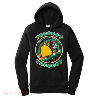 Retro Tacocat Spelled Backward Is Tacocat Funny Cat Women's Hoodie