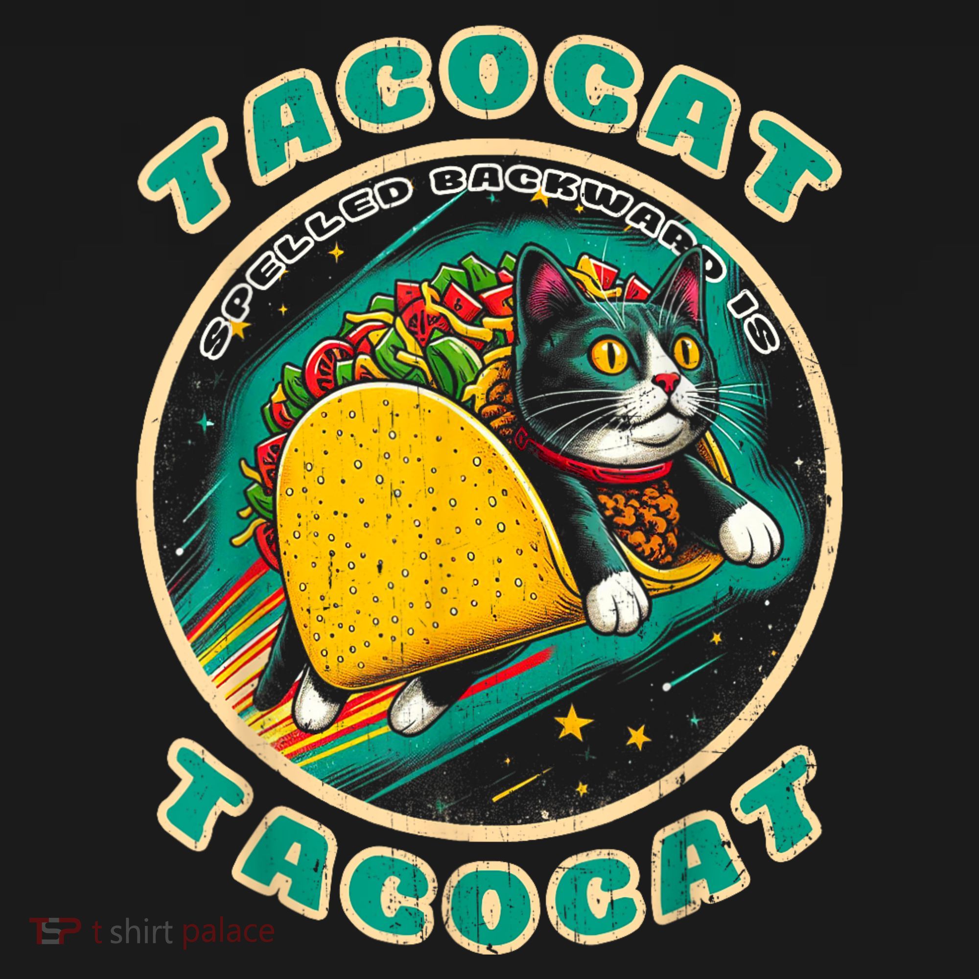 Retro Tacocat Spelled Backward Is Tacocat Funny Cat Women's Hoodie