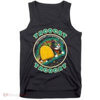 Retro Tacocat Spelled Backward Is Tacocat Funny Cat Tank Top thumb 0