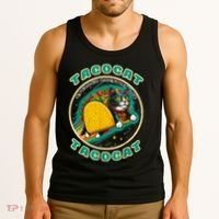 Retro Tacocat Spelled Backward Is Tacocat Funny Cat Tank Top thumb 3