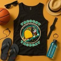 Retro Tacocat Spelled Backward Is Tacocat Funny Cat Tank Top thumb 4