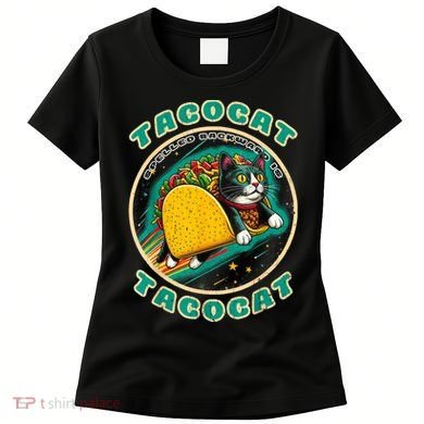 Retro Tacocat Spelled Backward Is Tacocat Funny Cat Women's T-Shirt
