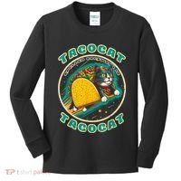 Retro Tacocat Spelled Backward Is Tacocat Funny Cat Kids Long Sleeve Shirt thumb 0
