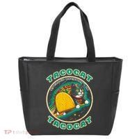 Retro Tacocat Spelled Backward Is Tacocat Funny Cat Tote Bag thumb 0