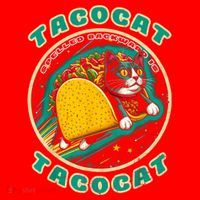 Retro Tacocat Spelled Backward Is Tacocat Funny Cat Santa Hat thumb 1