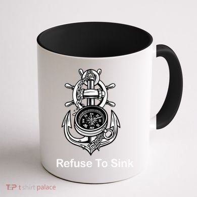 Refuse To Sink Anchor Unisex And With Sayings Gift Coffee Mug back
