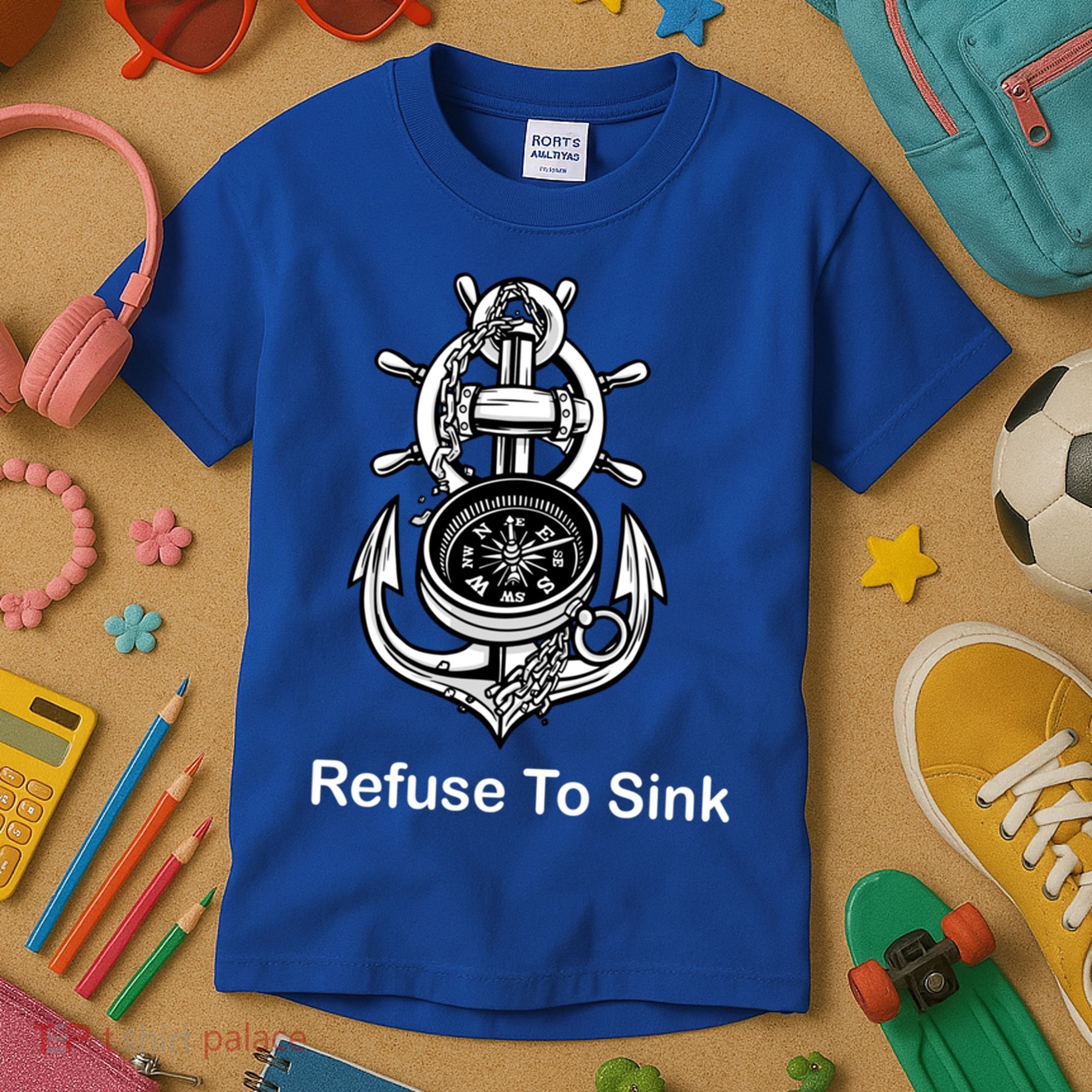 Refuse To Sink Anchor Unisex And With Sayings Gift Kids T-Shirt