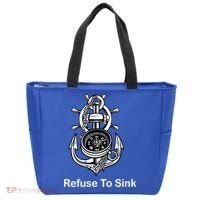 Refuse To Sink Anchor Unisex And With Sayings Gift Tote Bag thumb 0