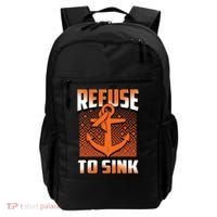 Refuse To Sink Leukemia Cancer Awareness Ribbon Funny Gift Backpack thumb 0