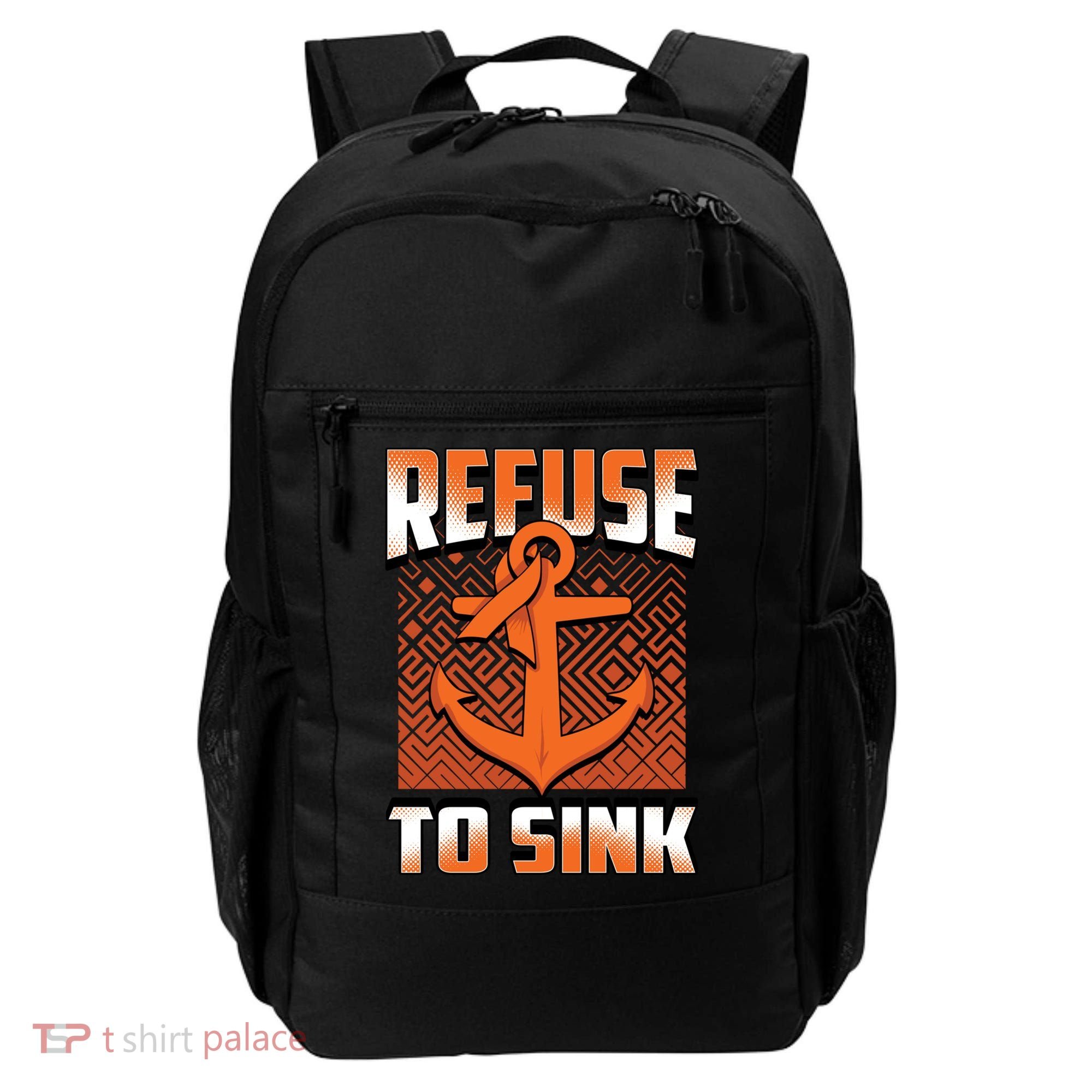Refuse To Sink Leukemia Cancer Awareness Ribbon Funny Gift Backpack