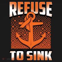 Refuse To Sink Leukemia Cancer Awareness Ribbon Funny Gift Ornament thumb 1