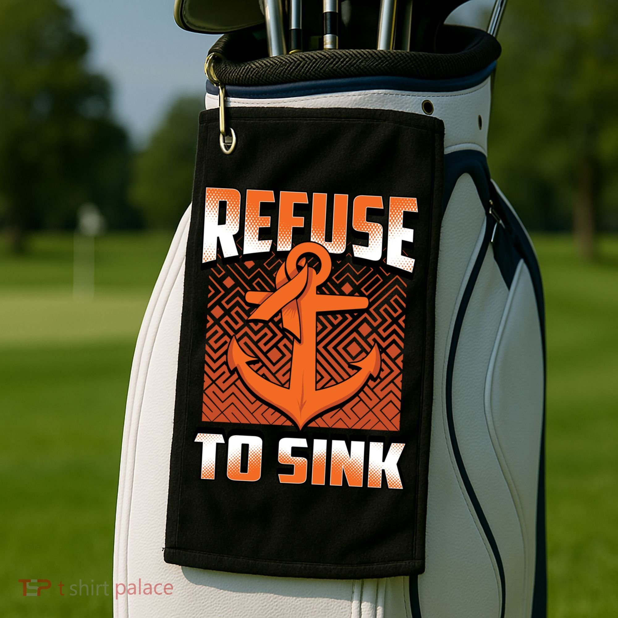 Refuse To Sink Leukemia Cancer Awareness Ribbon Funny Gift Golf Towel