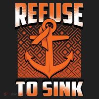 Refuse To Sink Leukemia Cancer Awareness Ribbon Funny Gift Golf Towel thumb 3