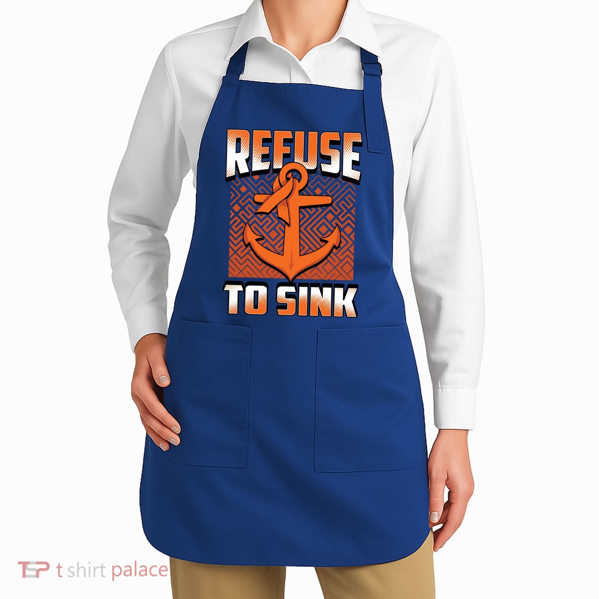 Refuse To Sink Leukemia Cancer Awareness Ribbon Funny Gift Apron