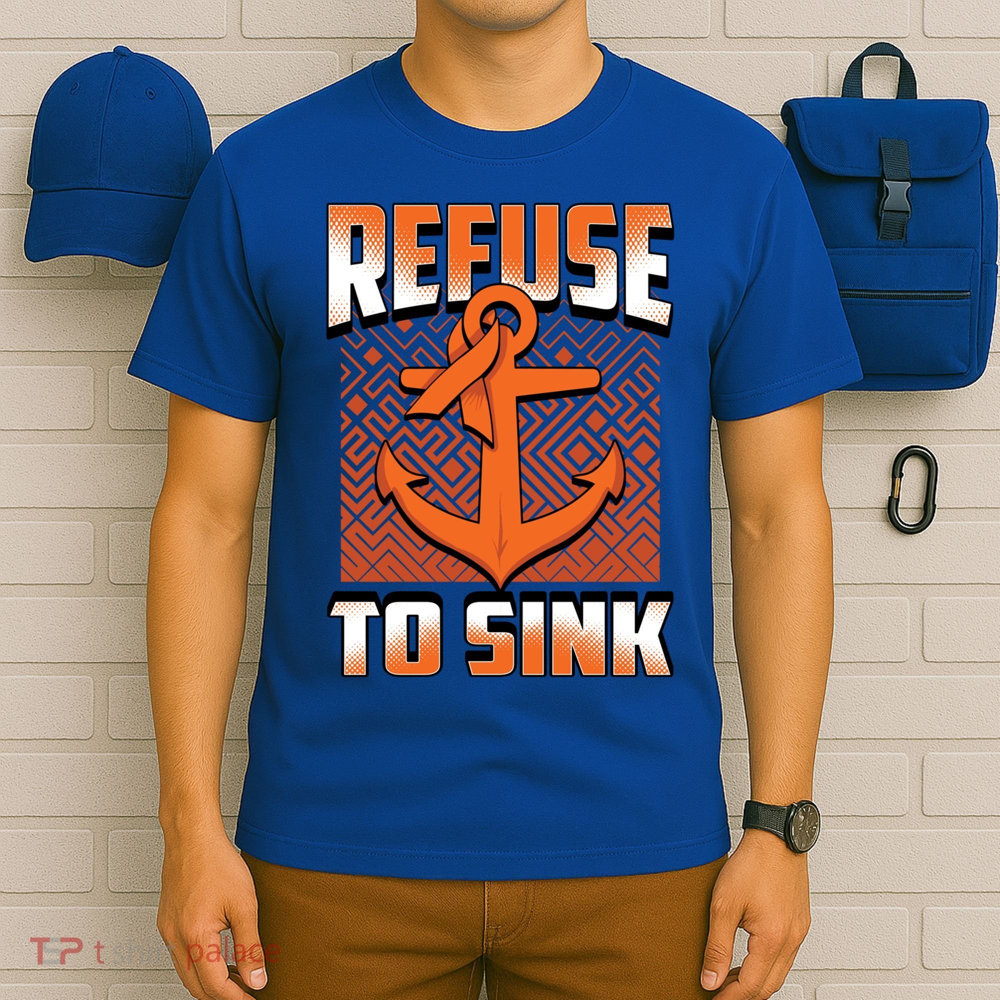 Refuse To Sink Leukemia Cancer Awareness Ribbon Funny Gift T-Shirt