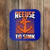 Refuse To Sink Leukemia Cancer Awareness Ribbon Funny Gift Coaster thumb 0