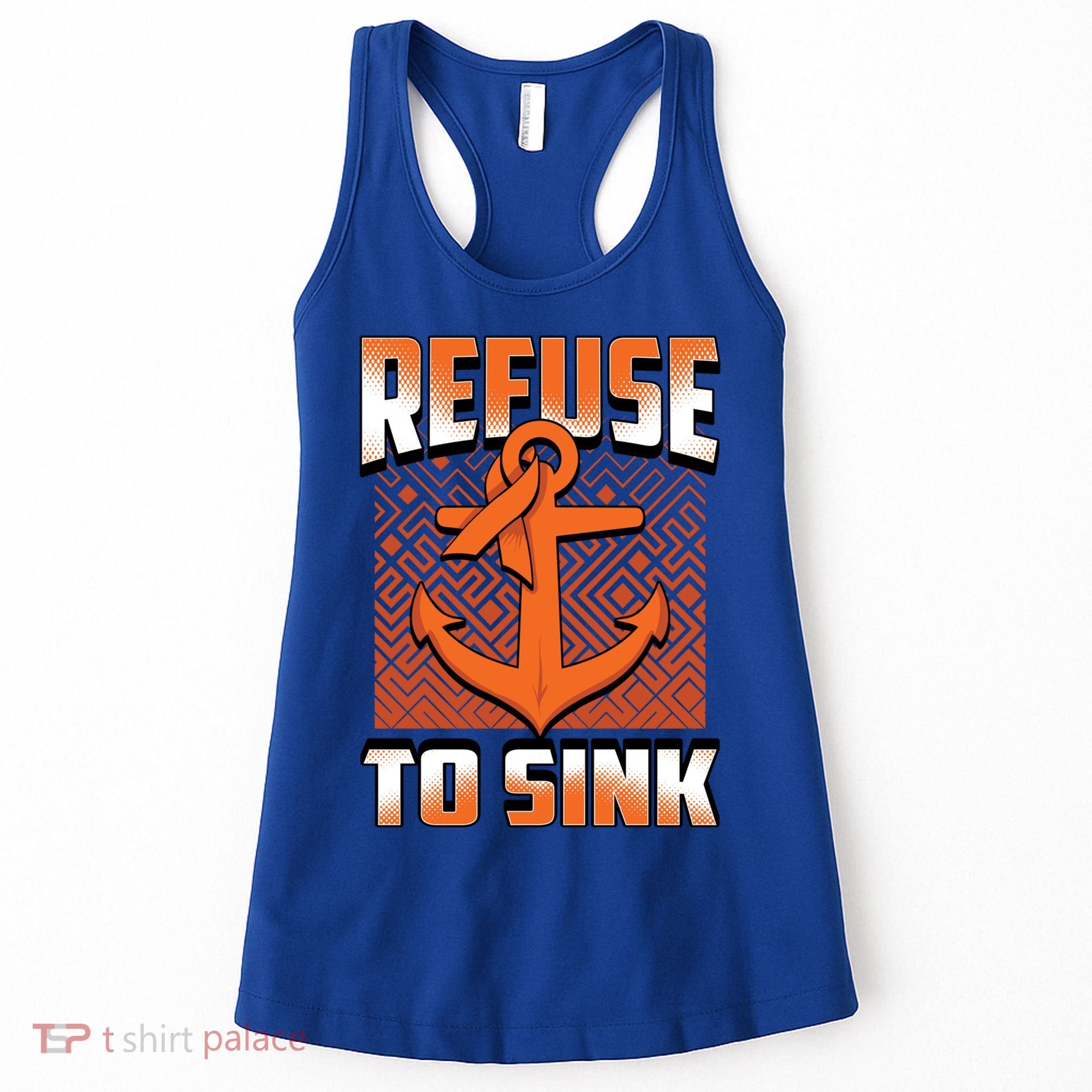 Refuse To Sink Leukemia Cancer Awareness Ribbon Funny Gift Women's Tank Top