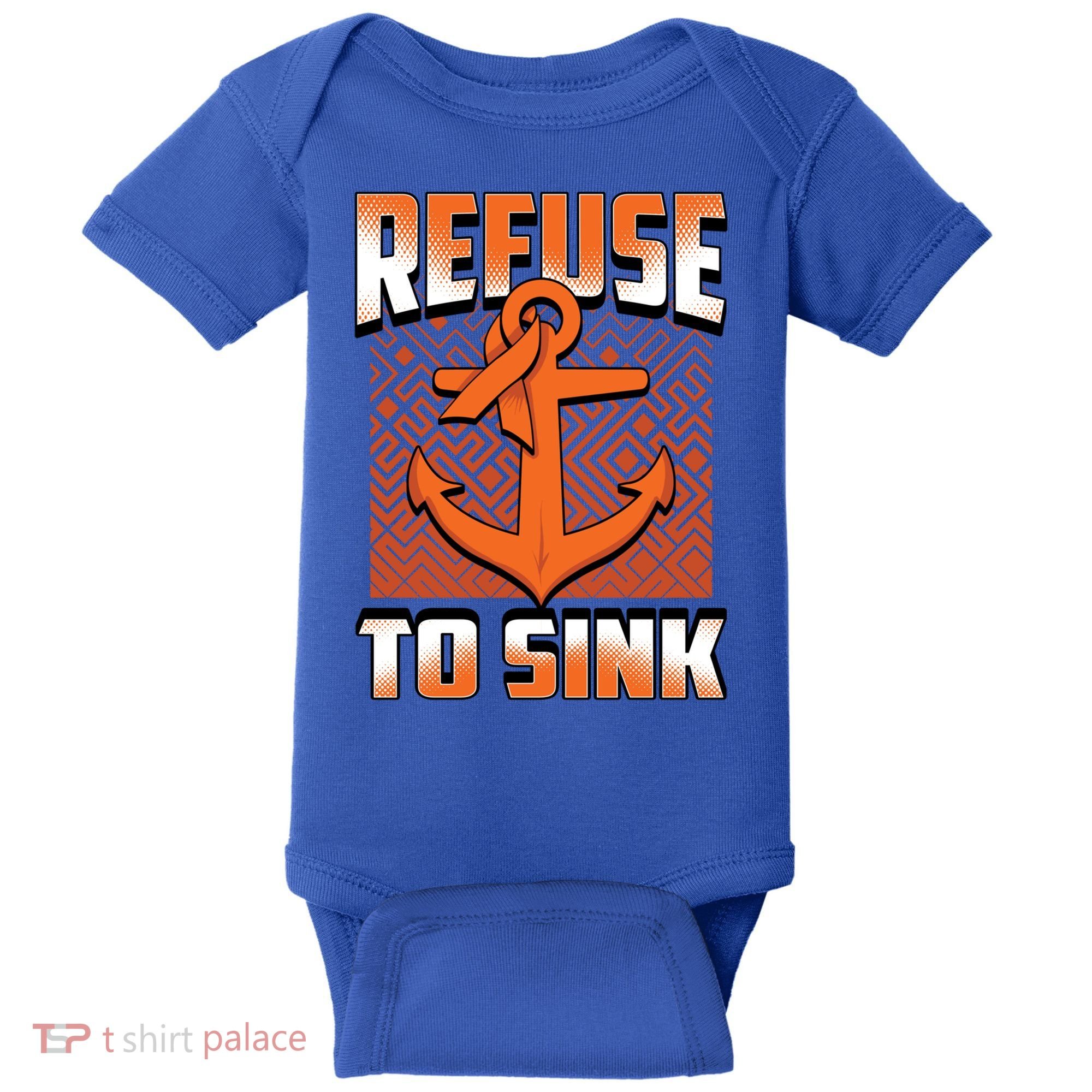 Refuse To Sink Leukemia Cancer Awareness Ribbon Funny Gift Baby Bodysuit