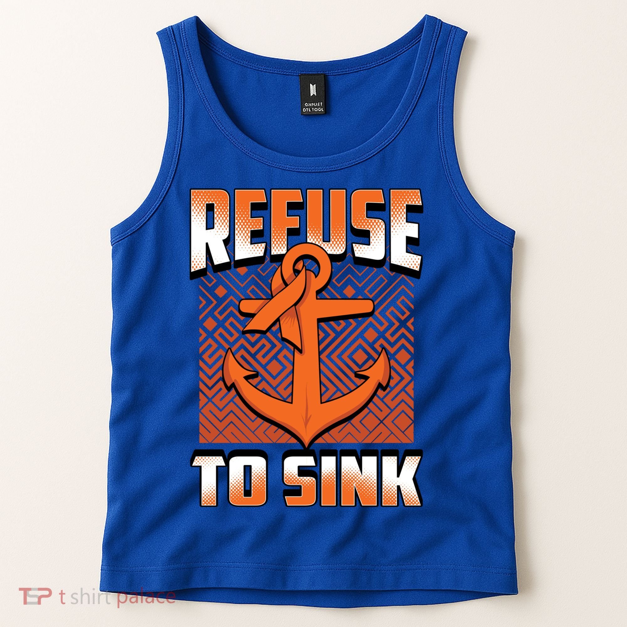 Refuse To Sink Leukemia Cancer Awareness Ribbon Funny Gift Tank Top