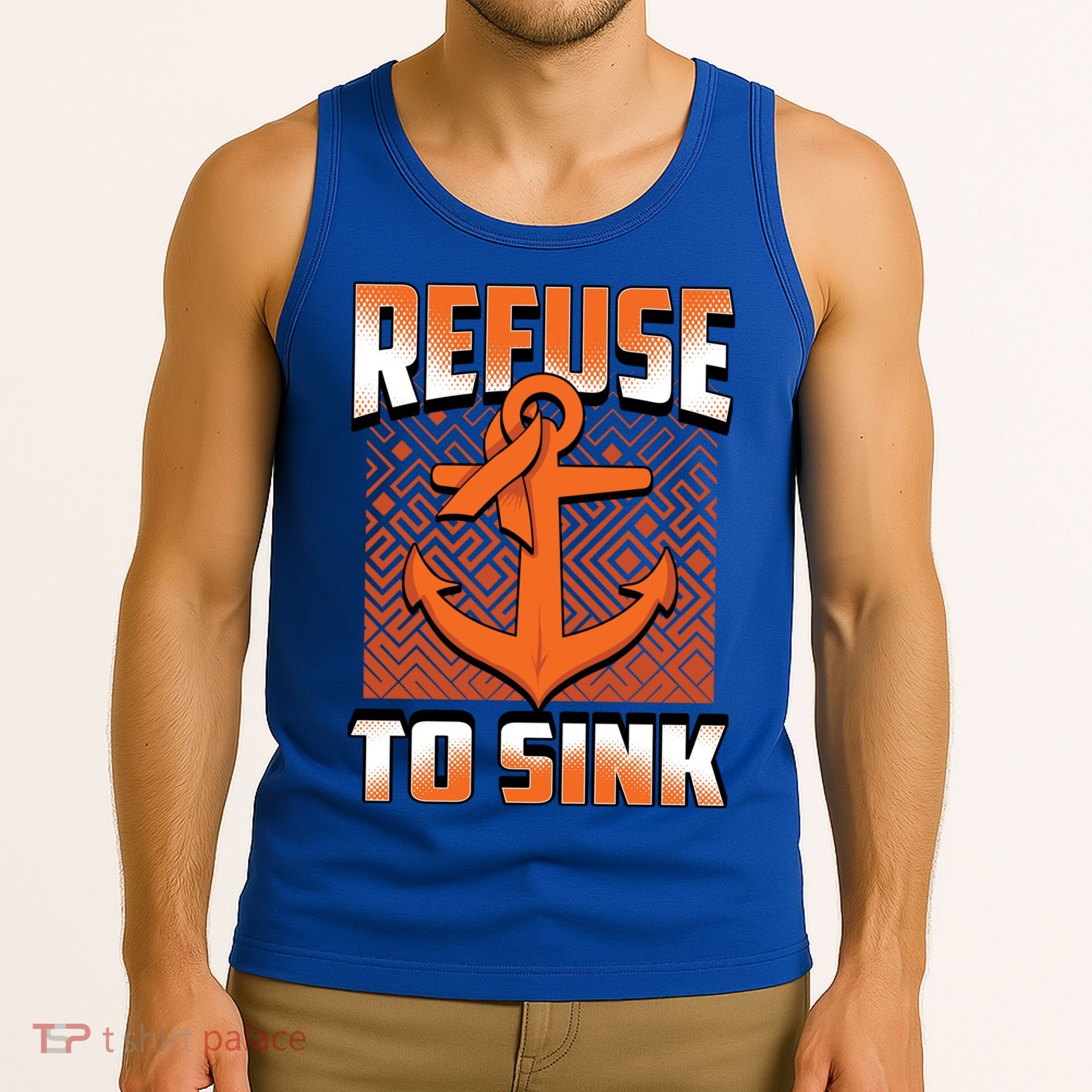 Refuse To Sink Leukemia Cancer Awareness Ribbon Funny Gift Tank Top
