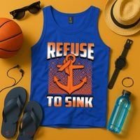 Refuse To Sink Leukemia Cancer Awareness Ribbon Funny Gift Tank Top thumb 4