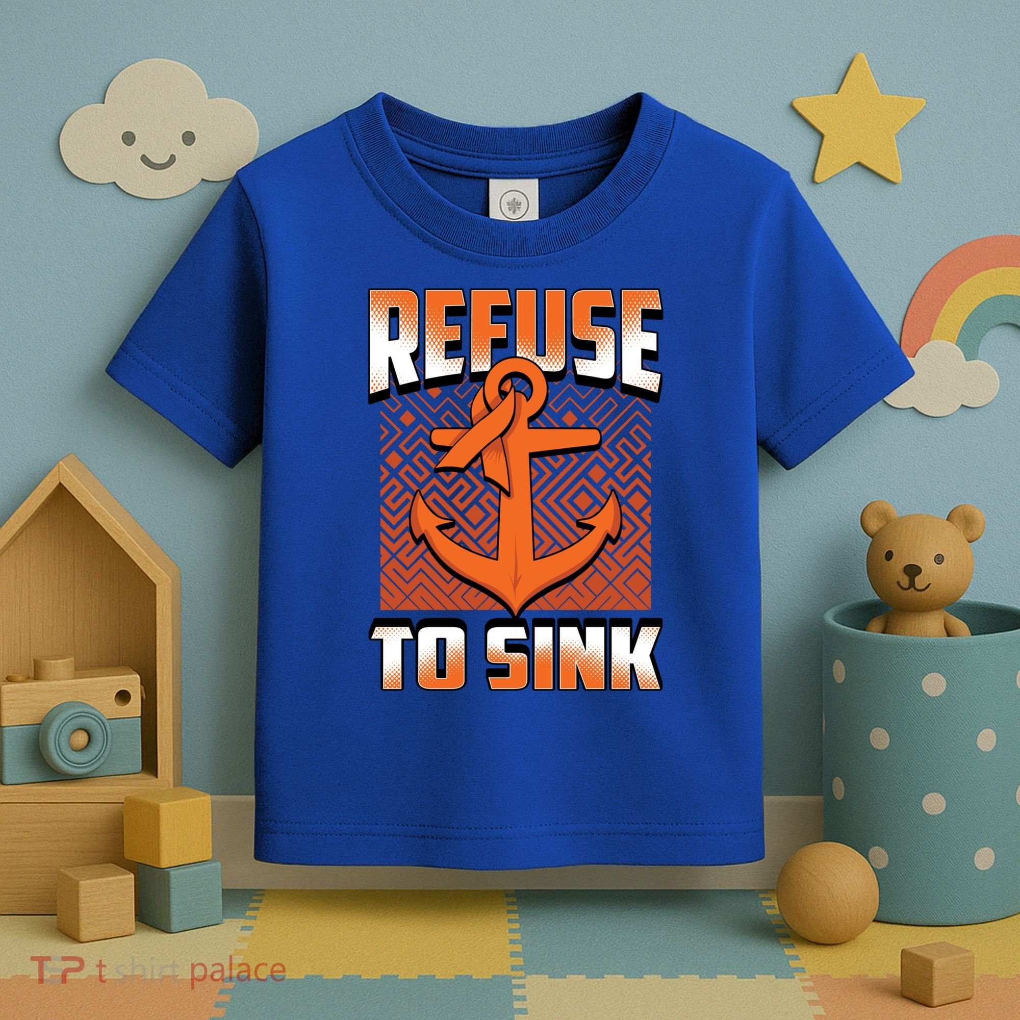 Refuse To Sink Leukemia Cancer Awareness Ribbon Funny Gift Toddler T-Shirt