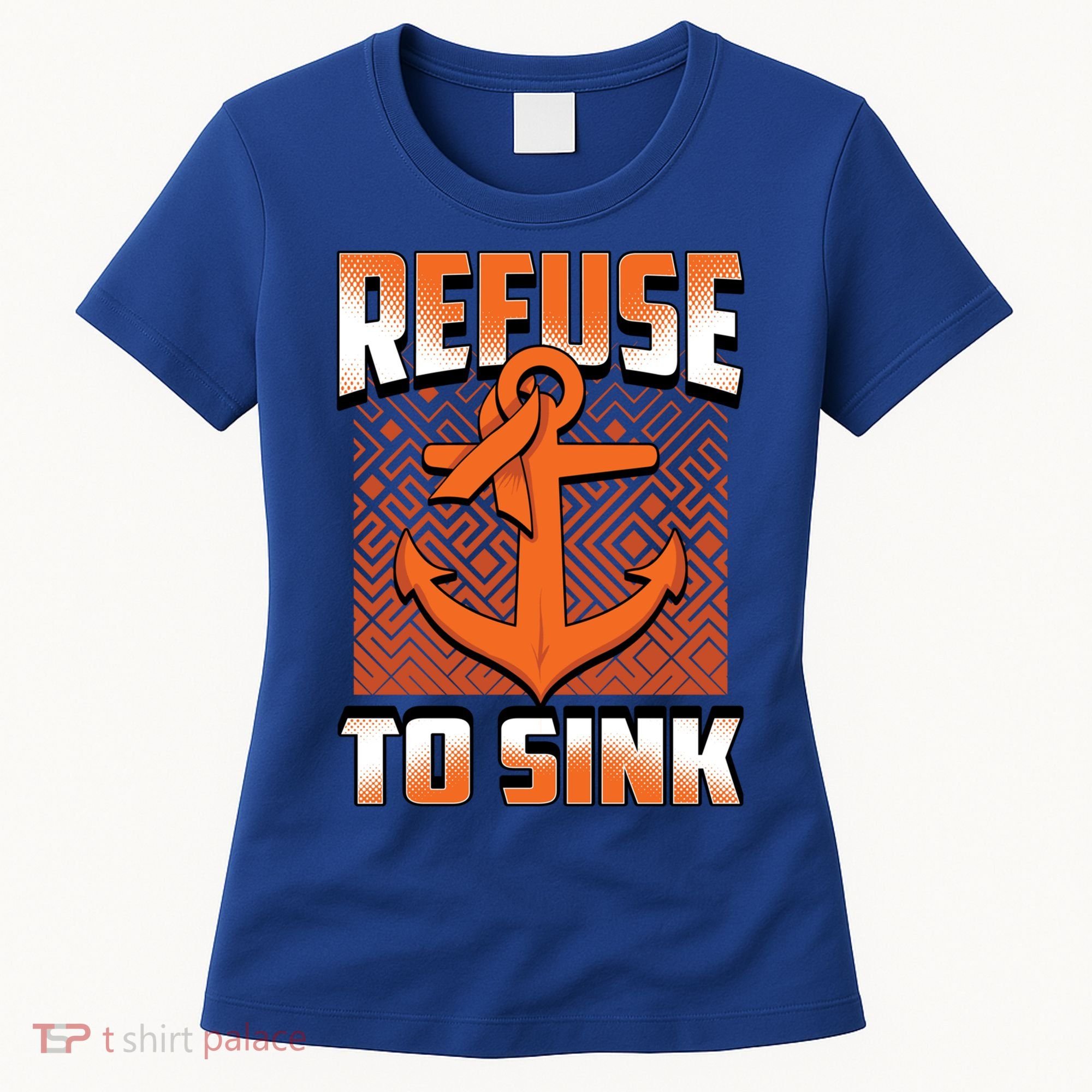 Refuse To Sink Leukemia Cancer Awareness Ribbon Funny Gift Women's T-Shirt