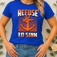 Refuse To Sink Leukemia Cancer Awareness Ribbon Funny Gift Women's T-Shirt thumb 2