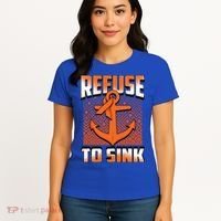 Refuse To Sink Leukemia Cancer Awareness Ribbon Funny Gift Women's T-Shirt thumb 4