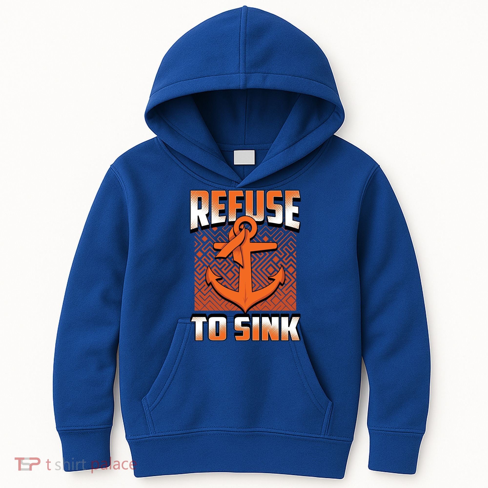 Refuse To Sink Leukemia Cancer Awareness Ribbon Funny Gift Kids Hoodie