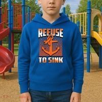 Refuse To Sink Leukemia Cancer Awareness Ribbon Funny Gift Kids Hoodie thumb 2
