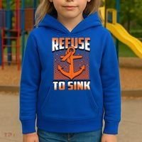 Refuse To Sink Leukemia Cancer Awareness Ribbon Funny Gift Kids Hoodie thumb 3