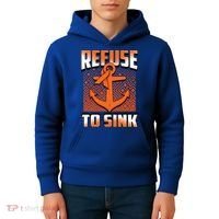 Refuse To Sink Leukemia Cancer Awareness Ribbon Funny Gift Kids Hoodie thumb 4