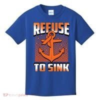 Refuse To Sink Leukemia Cancer Awareness Ribbon Funny Gift Kids T-Shirt thumb 0