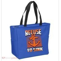 Refuse To Sink Leukemia Cancer Awareness Ribbon Funny Gift Tote Bag thumb 2