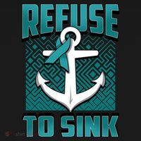 Refuse To Sink Ovarian Cancer Awareness Ribbon Funny Gift Great Gift Doggie Tank thumb 4