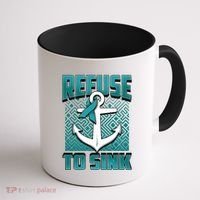 Refuse To Sink Ovarian Cancer Awareness Ribbon Funny Gift Great Gift Coffee Mug thumb 1