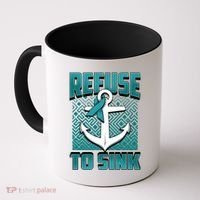 Refuse To Sink Ovarian Cancer Awareness Ribbon Funny Gift Great Gift Coffee Mug thumb 0