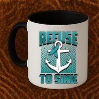 Refuse To Sink Ovarian Cancer Awareness Ribbon Funny Gift Great Gift Coffee Mug thumb 2
