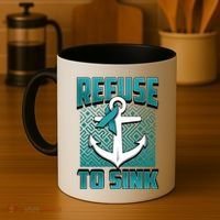 Refuse To Sink Ovarian Cancer Awareness Ribbon Funny Gift Great Gift Coffee Mug thumb 4