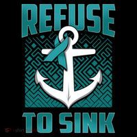 Refuse To Sink Ovarian Cancer Awareness Ribbon Funny Gift Great Gift Coffee Mug thumb 5